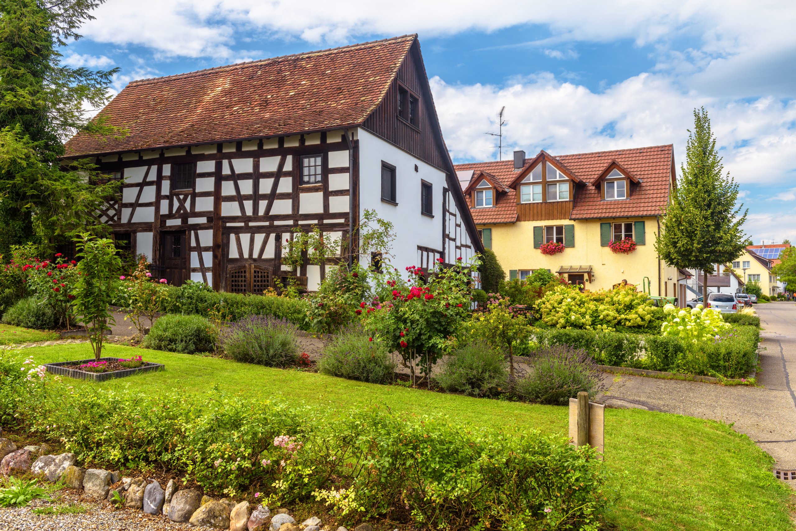 Landscape design at residential houses in Reichenau Island, Germany